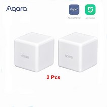 이장원큐브 스마트큐브 Aqara매직 큐브 컨트롤러 지그비 6 가지 액션으로 제어 스마트 홈 장치 Mihome 앱으로 작동, [02] 2pcs magic cube