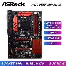 asrock h170 성능 motheboard 1151 motheboard ddr4 2133mhz non-ecc intel h170 pci-e 3.0 x16 지원 코어 i7 i5
