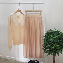 상상그이상 [이쁨뿜뿜] 러블리 은은 펄 메탈 주름 플리츠 밴딩 롱 스커트