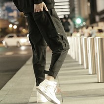 이유까까 남성용 9부 케쥬얼 면 카고 바지