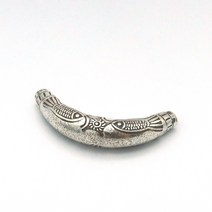 카렌실버 925 은 양쪽물고기 파이프 4.5cm 펜던트 목걸이 팔찌 DIY 재료