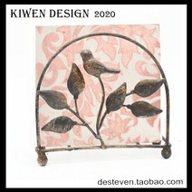 레어로우 시스템 선반 모던 스탠드 미국 귀여운 새 수직 종이 타월 홀더 주방 데스크탑 냅킨 보관 클립 넣어, [04] 녹 색