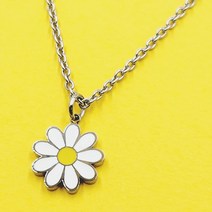 [깊은각인] 써지컬스틸 에폭 데이지꽃목걸이 미아방지목걸이, 모줄체인, 아동용38+3(6~8세)
