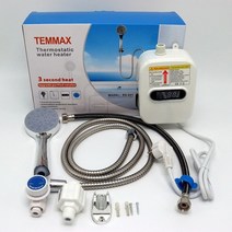 욕실 난방기 히터 인스턴트 온수기 shower bathroom faucet eu plug hot water heater 3500w digital display for house, 하얀, 오 플러그