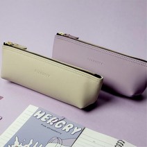 삼각바디 슬림형 펜슬포켓 중고생 대학생 필통 고시생 볼펜, 아이보리