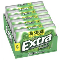 Extra 엑스트라 무설탕 스피어민트 껌 35개입 6팩