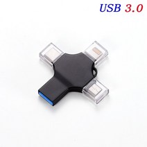 usb256 1tbusb usb32 지원 JASTER USB 3.0 플래시 드라이브 For Iphone ipad 안드로이드 펜 4 in 1 메모리, 02 Black without box_01 8GB