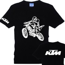 KTM 바이크 반팔 티셔츠 오토바이 면티 의류 오프로드, XL, 흰색 1호 230g 7호 오토바이 검정 kt