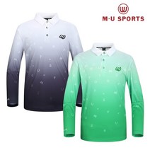 엠유스포츠 남성 그라데이션 카라 티셔츠 MU23122TL52