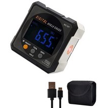 Digital Angle Finder Protractor Level Gauge Chargeable Inclinometer Precise Measuring Tool, 01 BlackSilver