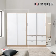 보루네오 리파인드 슬라이딩 옷장 1200 일반형, 1. 일반장, 일반장 화이트&화이트