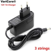 VariCore 12V 24V 36V 48V 3 시리즈 6 7 10 13 문자열 18650 리튬 배터리 충전기 12.6V 29.4V DC 5.5x2.1mm, [02] US plug, [01] 12V 3A Charger