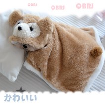강아지 옷 애견 소형 중형 대형 디즈니 설리반 망토 겨울 극세사 벨벳 벨뱃 가운 후드, 분홍색