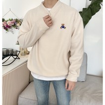 앉아곰 헨리 3버튼 커플 후리스 맨투맨