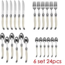 라귀올커트러리 디너세트 포크나이프 스테이크 나이프 포크 스푼 티, 9.24pcs 6 set