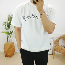로니제이 남자 여름 루즈핏 비욘드 프린팅 스판 반팔티 반팔 티셔츠