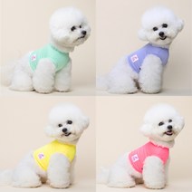 강아지 여름옷 쿨 나시 크롭 티 UV차단 기능성 슬리브리스 애견 민소매 아이스티 냉감티, 핫핑크