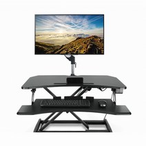 전동식 고급형 높낮이 조절 흔들리지 않는 워크스테이션 스탠워크 데스크 서서일하는 스탠딩 책상 블랙 BK