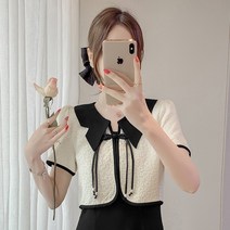 럭셔리 고급스러운 뉴 차이나 세트 여성 래쉬가드 가디건 작은 숄 여름 나시 스커트 짧은 블라우스