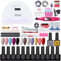 패션 골든 오로라 네일 SET 54W/36W UV 네일 램프 건조기 및 네일 드릴 머신 매니큐어 SET 네일 젤 폴리쉬, 한개옵션1