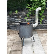 드럼통 화로 난로 화덕 가정용, 표준장작난로43cm+전체원형및전체덮개