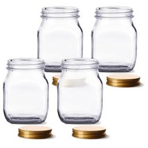 미르코리아 사각K 유리병 골드캡, 125ml, 4개입