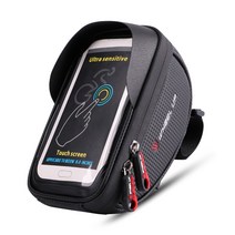 WHEEL UP 자전거 전면 가방 사이클링 전화 홀더 터치 스크린 케이스 MTB 스토리지 핸들 바 팩, 1개, Black
