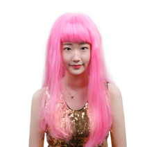 롱헤어(핑크) 패션 긴머리 핑크 여자 파티가발