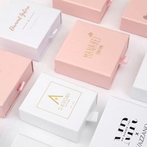 종이상자 선물 포장 박스 케이스 도매 100 개 사용자 정의 핑크 종이 보석 상자 로고 귀걸이 목걸이 팔찌 반지, 7x9x3cm, Black Add Logo
