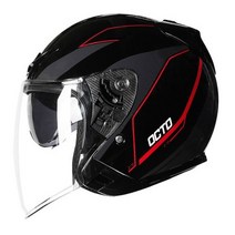 OCTO 옥토 V2 BLACK/WHITE 오픈페이스 헬멧 배달헬멧 라이더 가성비 이너바이저탑재 딜리버리 오후 4시 전 당일배송, L