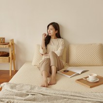 스너그홈 천연라텍스 매트리스 토퍼 라지킹 베이지 7.5cm