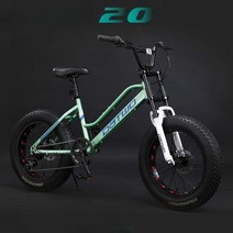 20인치 광폭 마운틴바이크 광폭자전거 입문용 싸이클, 녹색 7단 20인치