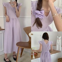 여대생코디 여름데일리룩 20대데일리원피스 휴가철패션원피스 브이넥 슬리브리스 여름 러블리 바캉스코디 (올핀)_937EA