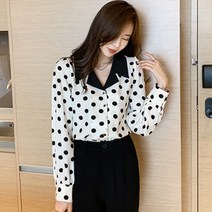 루나걸 드레파 도트 블라우스