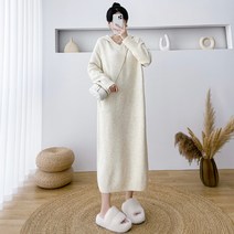 여자 후드 원피스 편안한 산책 외출복 포근한 후드 코트와 느슨한 게으른 후드 스웨터 스웨터 스커트가 있는 가을과 겨울 여성을 위한 새로운 긴 바닥 니트 드레스