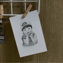 연필 초상화, JPG 파일+실물 그림