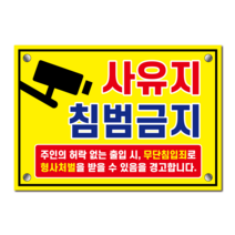 사유지침입 경고문 투명아크릴, 타공(4개모서리구멍)+다보4개(벽면시공용)
