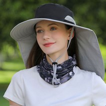 넓은챙 목보호 모자 남녀공용 매쉬 햇빛 자외선 차단