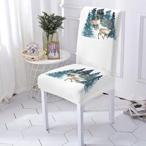 크리스마스 스타일 의자 커버 게이머 의자용 산타 클로스 패턴 탄성 안락 스트레치 홈, [03] YTL2503-3