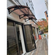 캐노픽스 1000x2000 처마 지붕 차양 창문 빗물받이 현관 테라스 렉산 캐노피 비가림, 브라운, 직결피스, 검정
