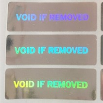 홀로그램 보안 라벨 스티커 100개 VOID 흔적 박스 씰 제거 방지 마스킹 테이프, 제거됨 33x11mm 100개입