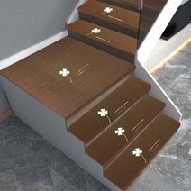 계단 매트 접착식 논슬립 전원주택 아파트 이층 인테리어 잘라쓰는 바닥재 놀이터 DIY 업소용 헬스장 패턴 코일 롤 베란다 매장, 60X60+4.5CM 다운사이징 플랫폼, 커피 네잎 행운 풀