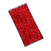 비누꽃 비누꽃바구니 꽃다발 플라워박스 50pcs 3 레이어 인공 장미 비누 꽃 머리, 2