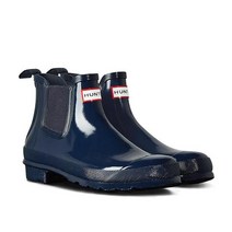 [정품] 헌터 [헌터] 토박스 ♠ HUNTER 여성 레인부츠 오리지널 첼시 글로스 네이비 HTWCA1WSOC21