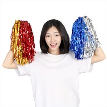 응원수술 풍성한 40g 반짝이 메탈 폼폼 고리 낱개 1개, 03. 고리응원수술(레드)