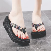 Z3JC 여성 키높이 슬리퍼 6cm 비치화 웨지 조리