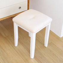 [숲속애] 원목 쿠션 화장대의자 (스툴), 색상:브라운