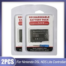 배터리 호환 신제품3.7V 2000mAh 충전식 리튬 닌텐도 DSL NDS 라이트 DS 패드 교체 도구 팩 키트, 3.7 볼트_2PCS