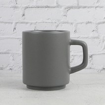 카페 무광 굽 머그컵 330ml 그레이 커피잔