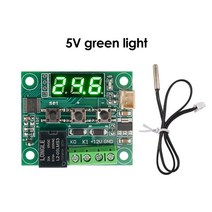 온도컨트롤러 온도조절기온도 제어 스위치 컨트롤러 NTC 센서 W1209 DC 5V, 07 DC 5V Green